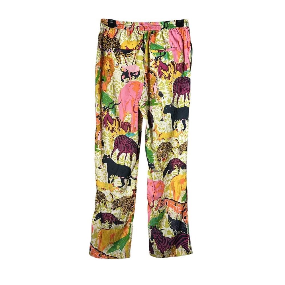 J Crew Pants Size 2 Drapey Wide Leg Ratti Safari Printed Soft Tropical‎ #QR6-5 - Picture 8 of 8